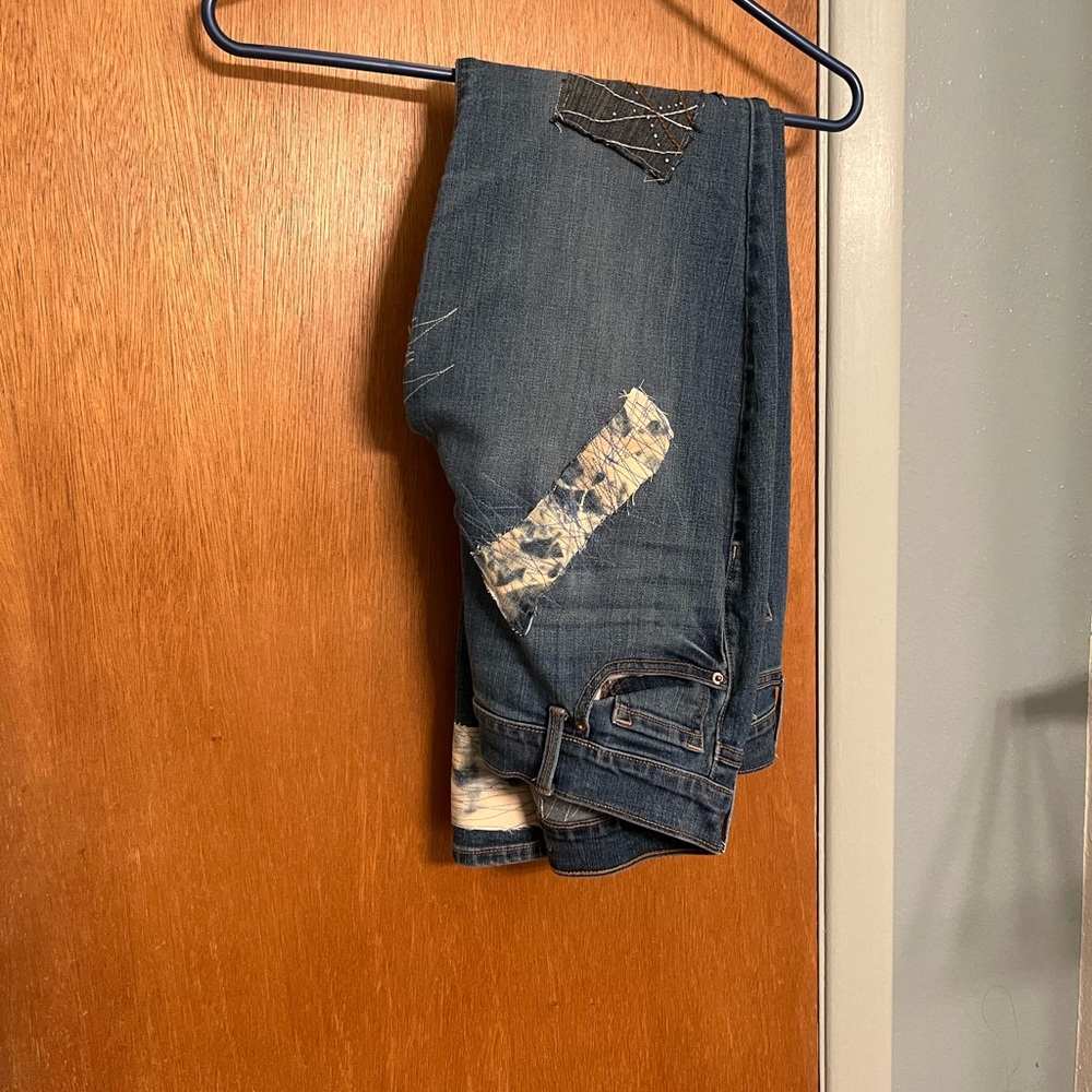 Old Navy patched art jeans